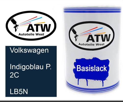 Volkswagen, Indigoblau P. 2C, LB5N: 500ml Lackdose, von ATW Autoteile West.